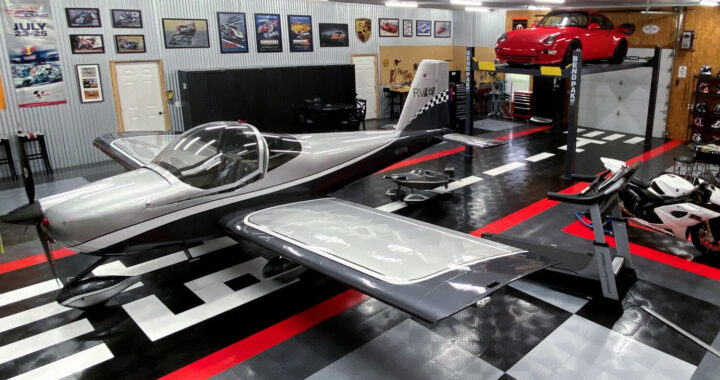 Garage Flooring design in airplane hangar garage